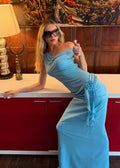 Juliet Silk Maxi Set (Aqua Blue)