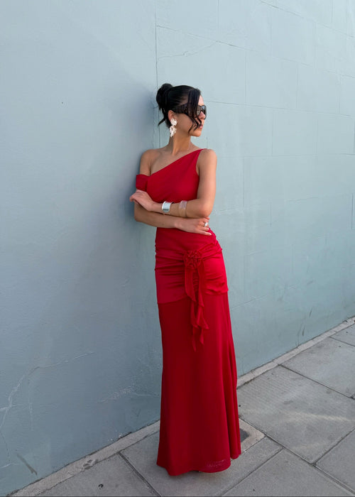 Juliet Silk Maxi Set (Haute Red)